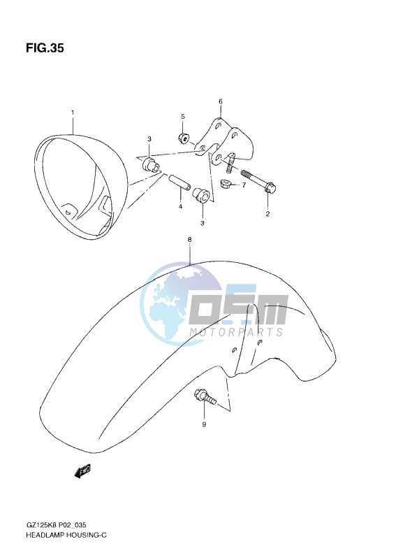 HEADLAMP HOUSING K8