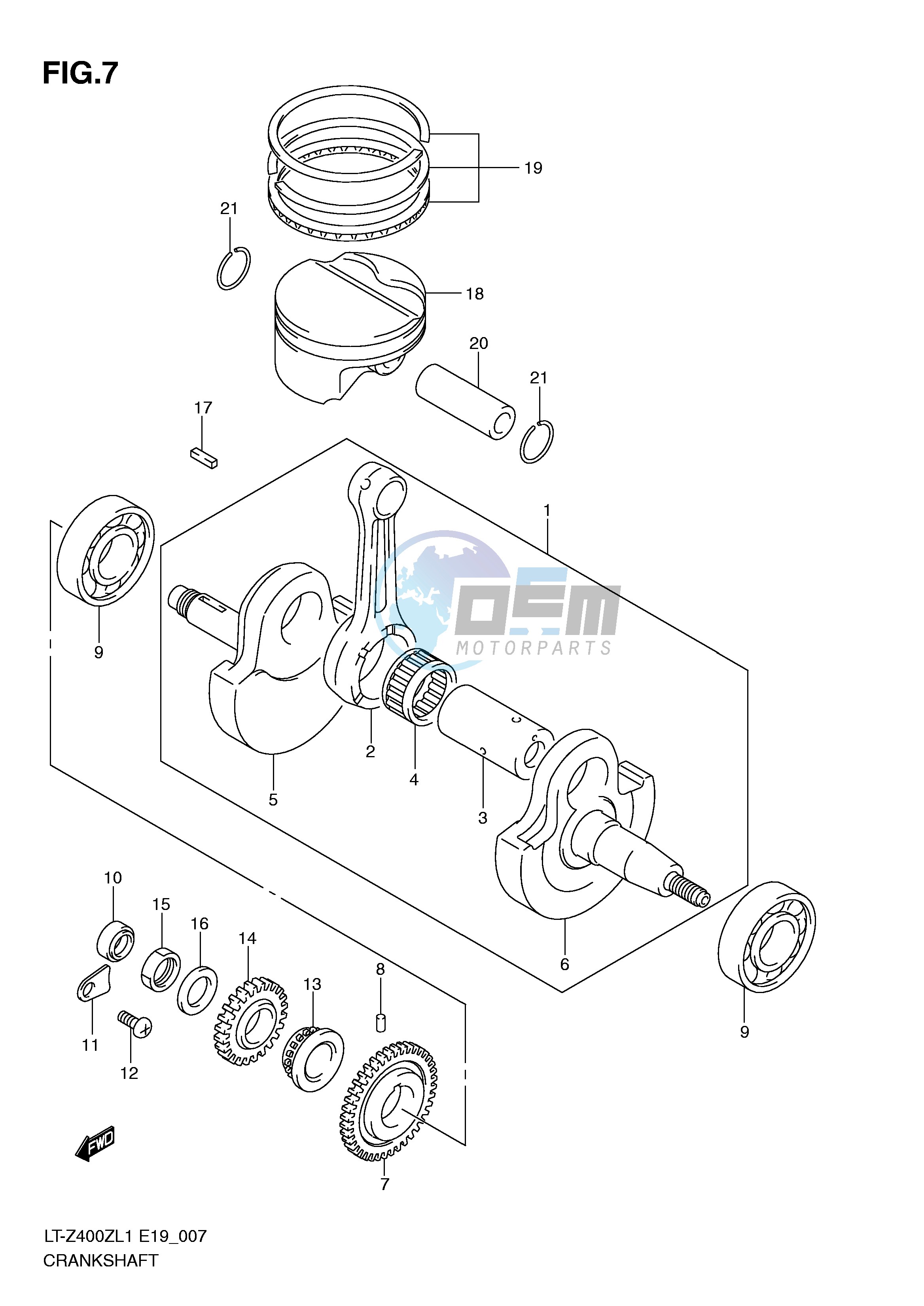 CRANKSHAFT (LT-Z400ZL1 E19)