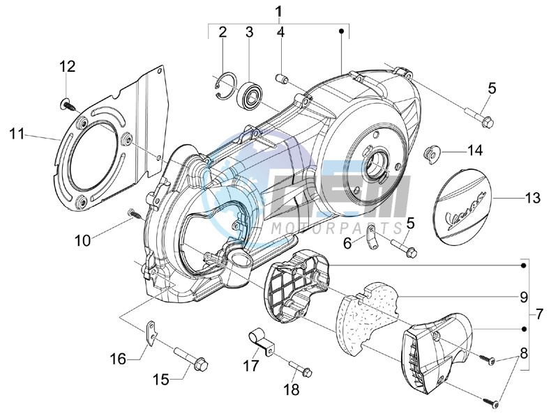 Crankcase cover and cooling