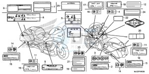 GL1800BE F6B Bagger - GL1800BE UK - (E) drawing CAUTION LABEL