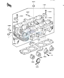 KZ 550 H [GPZ] (H1-H2) [GPZ] drawing CYLINDER HEAD