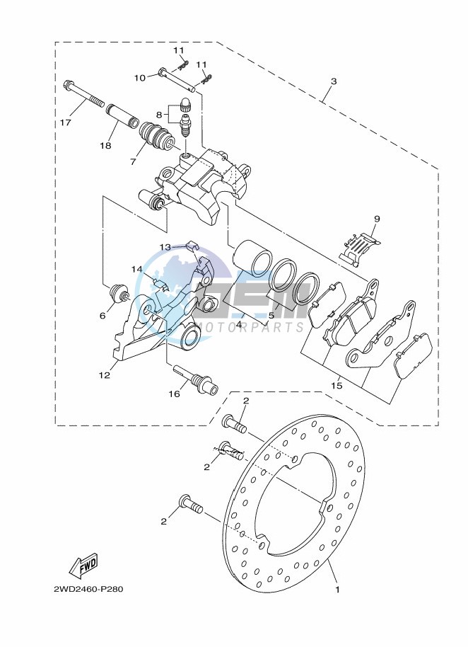 REAR BRAKE CALIPER