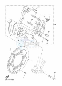 YZ250X (BF1H) drawing FRONT BRAKE CALIPER