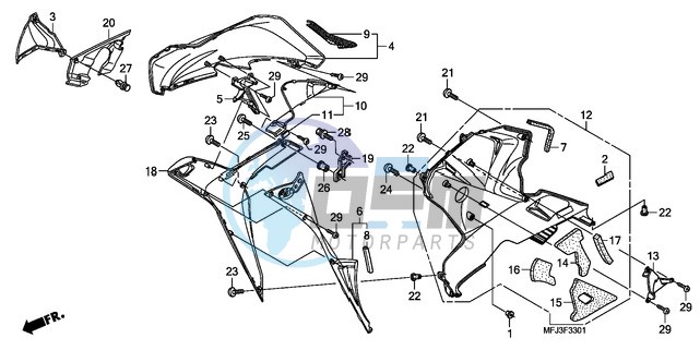 LOWER COWL (R.) (CBR600RR9,A/RA9,A)