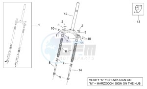 Leonardo 250 st (eng. Yamaha) drawing Front fork I