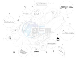 SUPER GTS 125 4T IE ABS-NOABS E3 (EMEA) drawing Plates - Emblems