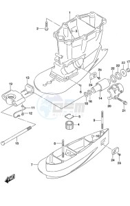 DF 250 drawing Drive Shaft Housing w/Transom (X) & (XX)