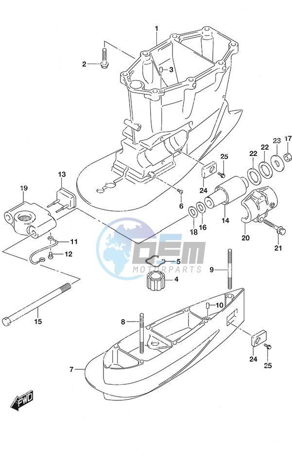 Drive Shaft Housing w/Transom (X) & (XX)