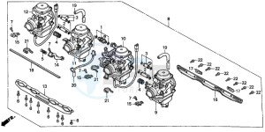 CB750F2 SEVEN FIFTY drawing CARBURETOR ASSY.