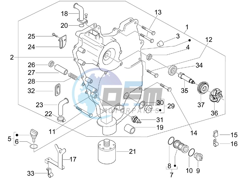 Flywheel magneto cover - Oil filter