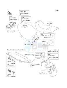 EX 500 D [NINJA 500R] (D6F-D9F) D8F drawing LABELS