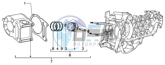 Cylinder-piston-wrist pin assy