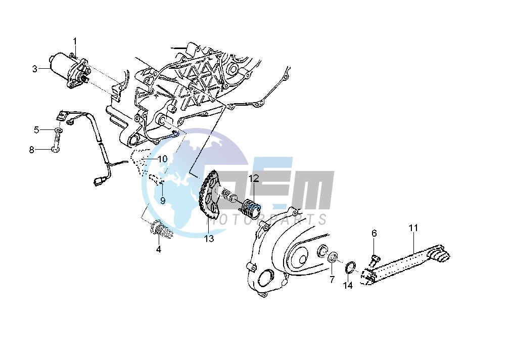 Starting Motor - Starting lever