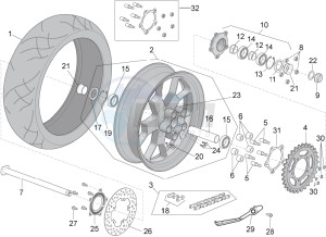 RSV4 1000 RR USA USA drawing Rear wheel