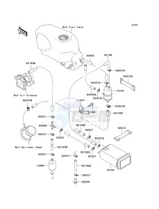 ZX 600E [ZX-6 NINJA ZZR 600] (E10-E13 E13 CAN ONLY) ZZR 600 drawing FUEL EVAPORATIVE SYSTEM-- E10 - E12- -