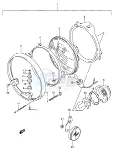 VX800 (E4) drawing HEADLAMP (MODEL L M N EXCEPT E1,E2)