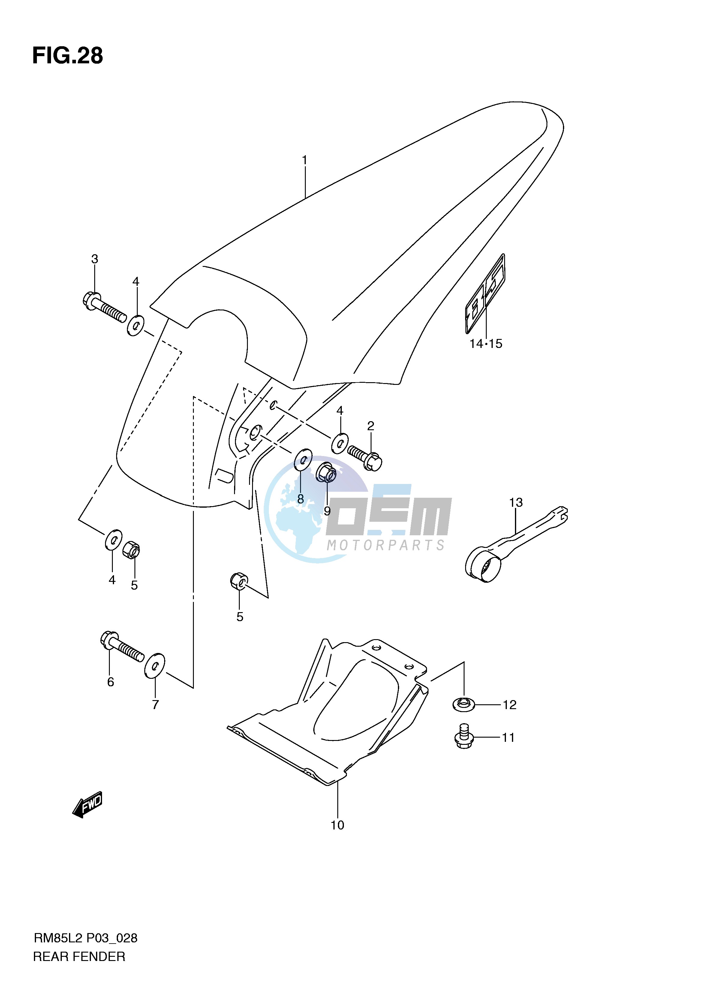 REAR FENDER (RM85L2 P03)