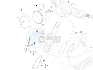 125 4T 3V ie Primavera (APAC) drawing Front headlamps - Turn signal lamps