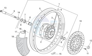 V7 CafÃ¨ 750 drawing Front wheel