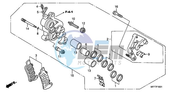 R. FRONT BRAKE CALIPER (ABS)