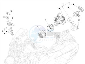 MEDLEY 150 4T IE ABS E4-2016-2018 (EMEA) drawing Throttle body - Injector - Induction joint