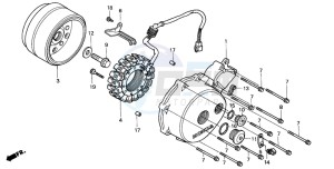 VT750DC SHADOW drawing LEFT CRANKCASE COVER/ GENERATOR