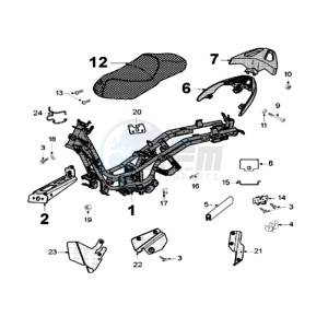 GEOPOLIS 125 SC drawing FRAME AND SADDLE