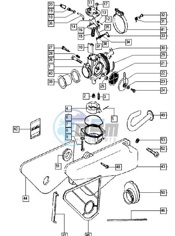 Carburettor-intake silencer