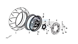 MAXSYM 600I ABS drawing REAR WHEEL