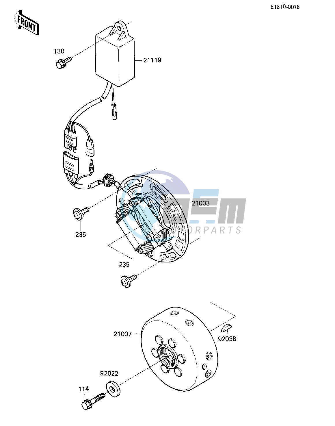 IGNITION -- 84 KX250-C2- -