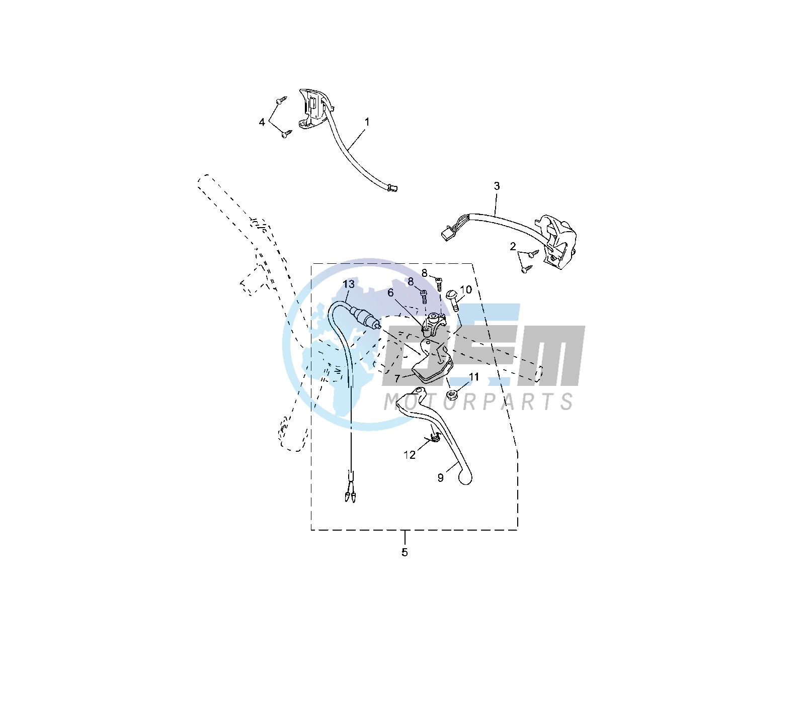 HANDLE SWITCH AND LEVER 5C21-27-2D