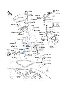 JET SKI STX-15F JT1500A7F FR drawing Hull Front Fittings