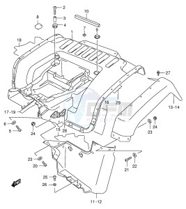 LT-F500F (E3-E28) drawing REAR FENDER (MODEL W)