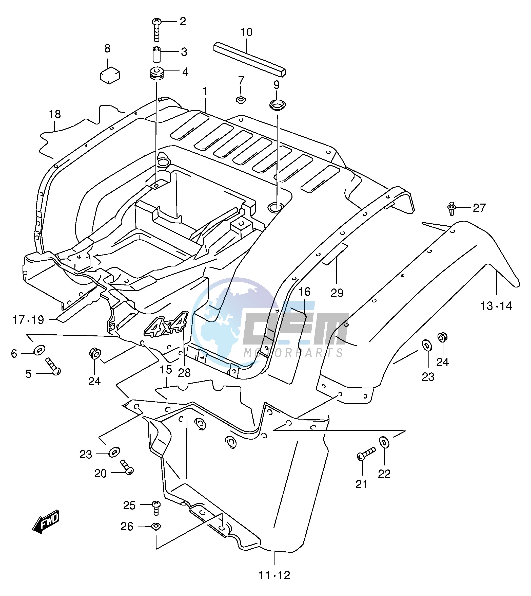 REAR FENDER (MODEL W)