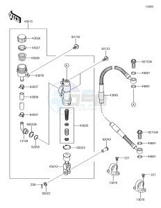 KX85-II KX85DEF EU drawing Rear Master Cylinder