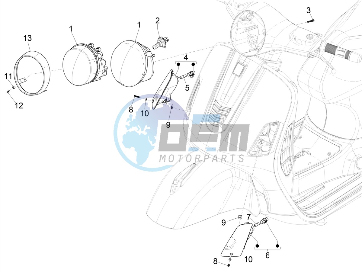 Front headlamps - Turn signal lamps