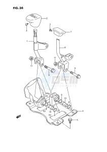 LT-F250 (E28) drawing TRANSMISSION LEVER