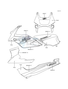 EX 500 D [NINJA 500] (D1-D5) [NINJA 500] drawing DECALS-- RED- --- EX500-D5- -