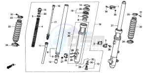 XR650R drawing FRONT FORK