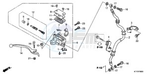 CBR125RTD CBR125RT UK - (E) drawing FRONT BRAKE MASTER CYLINDER