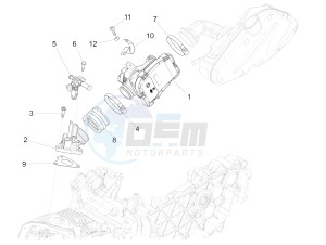 FLY 150 4T 3V IE (NAFTA) drawing Throttle body - Injector - Induction joint