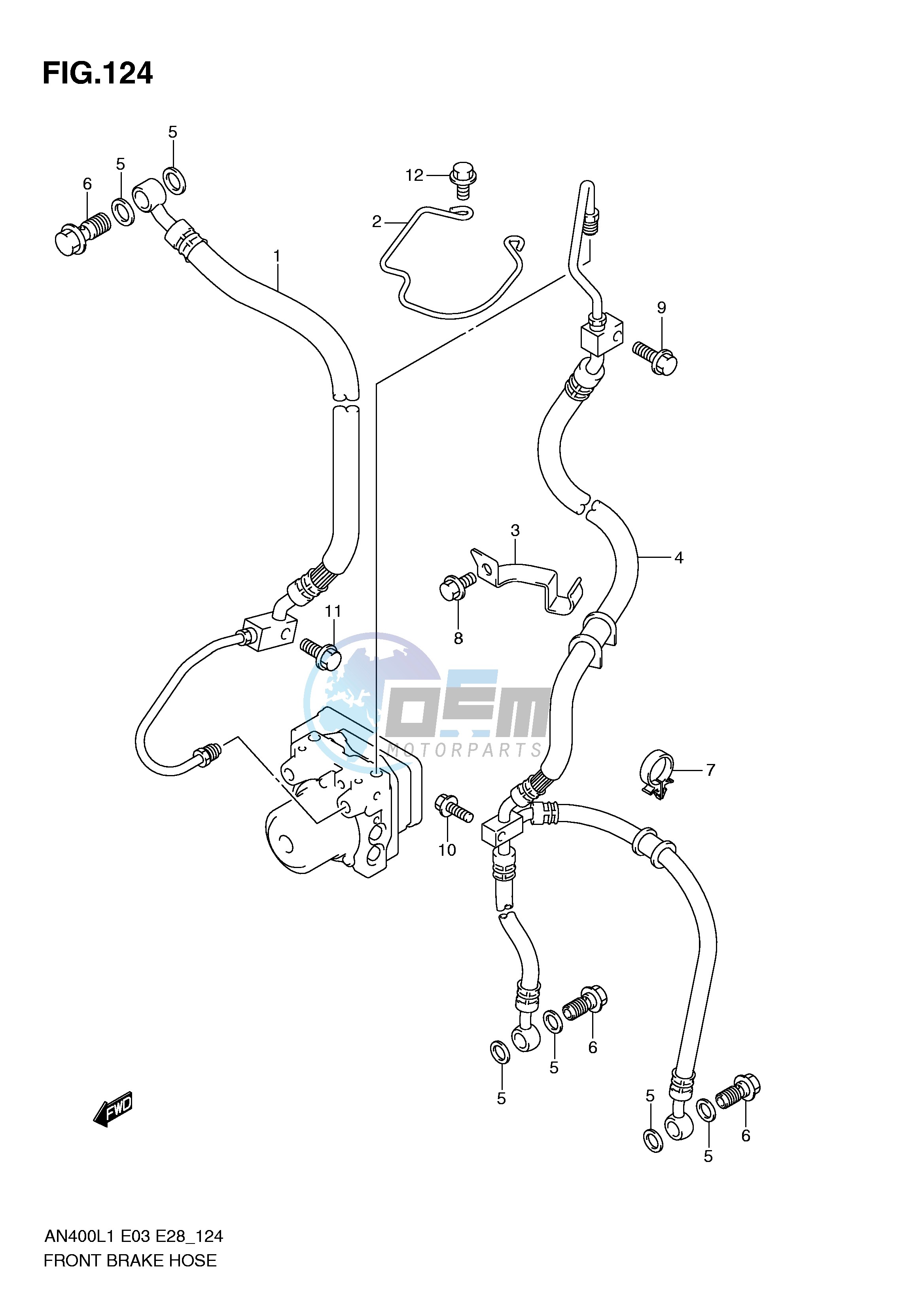 FRONT BRAKE HOSE (AN400ZAL1 E28)