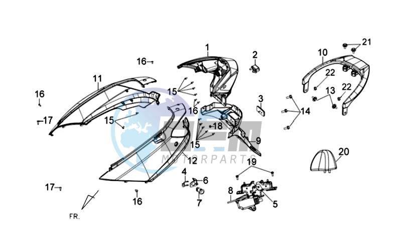 MOTOR COWLING L / R / TAIL LIGHT