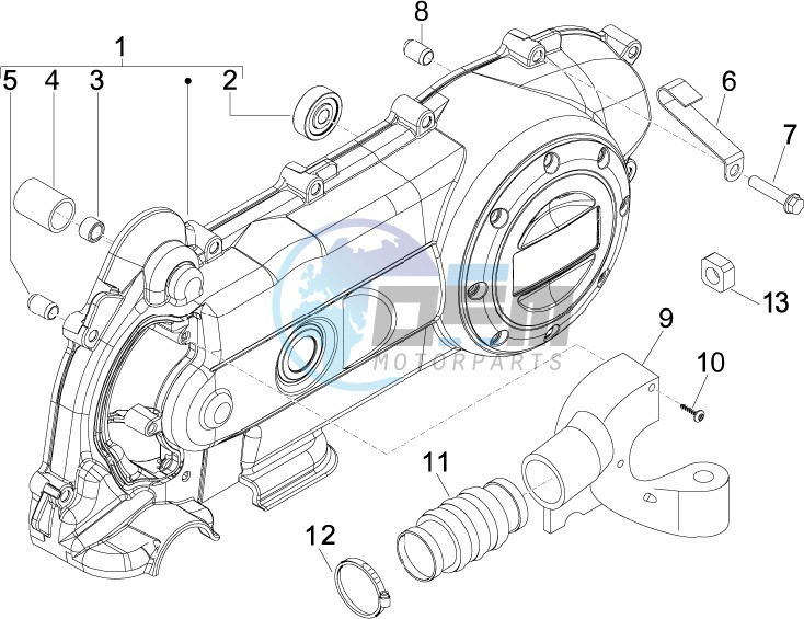 Crankcase cover and cooling