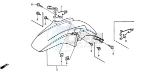 CB600F2 CB600F drawing FRONT FENDER