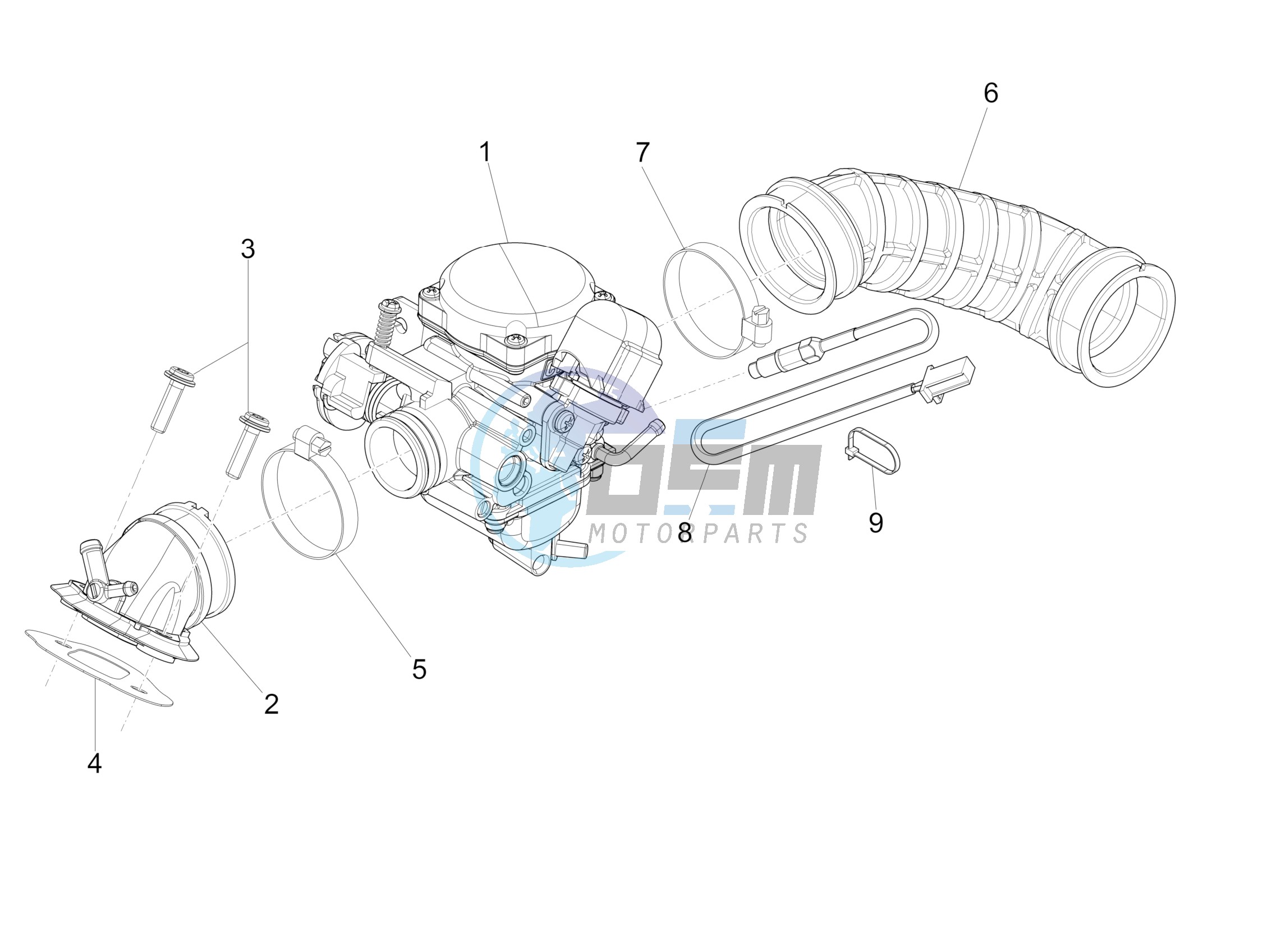 Carburettor assembly - Union pipe