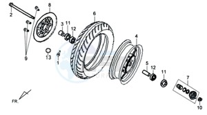 X'PRO 50 45KMH (L8) EU EURO4 drawing FRONT WHEEL