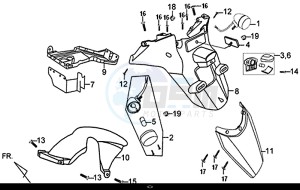 X'PRO 50 (45 Km/h) (AE05W9-EU) (E4) (L8-M1) drawing REAR FENDER REAR INNER FENDER