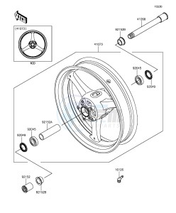 NINJA ZX-10R ABS ZX1000SGFA XX (EU ME A(FRICA) drawing Front Hub