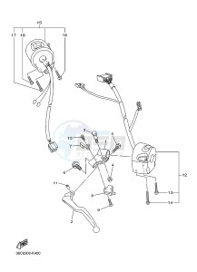 XJ6F ABS 600 DIVERSION F (ABS) (1DG4) drawing HANDLE SWITCH & LEVER